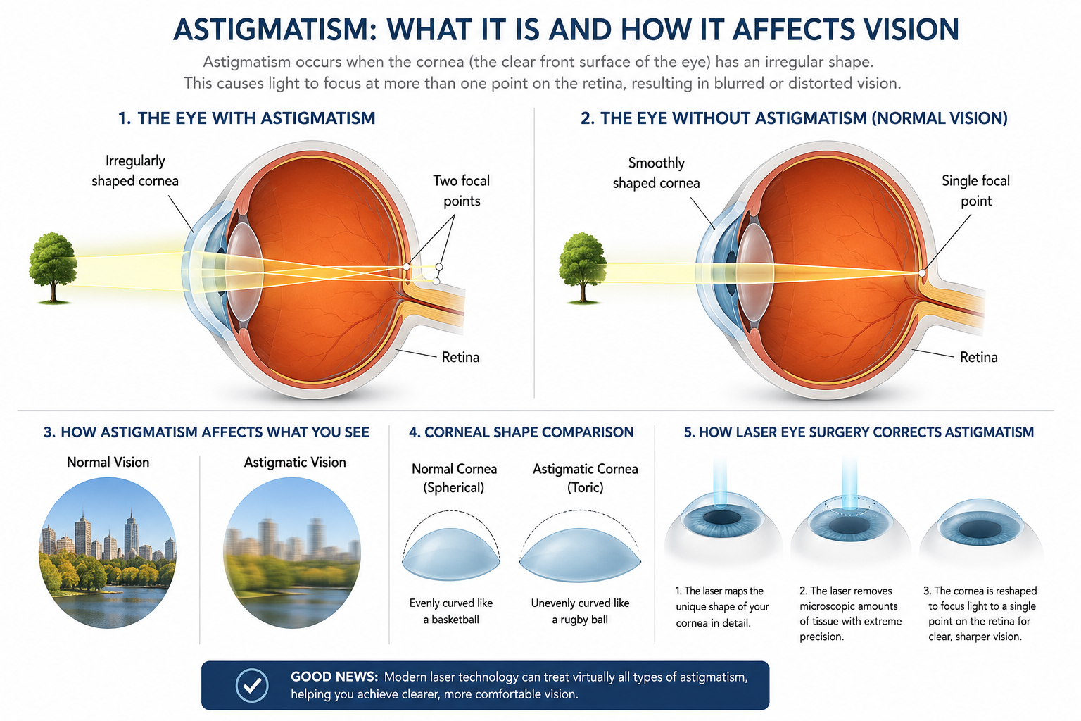 diagram showing the effects of astigmatism